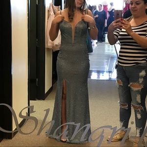 Blue Iridescent Prom Dress